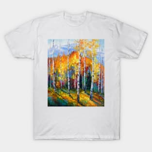 Autumn birches on the edge T-Shirt